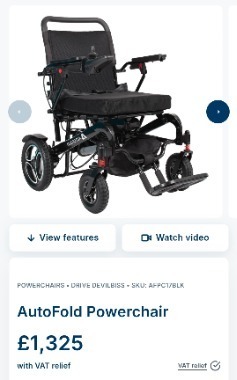 Autofold Electric Wheelchair 