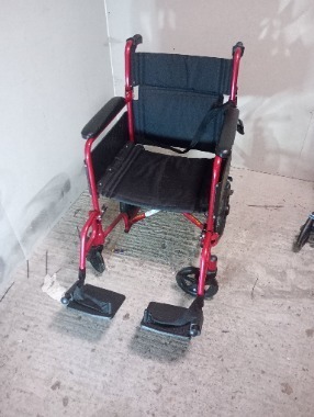 Wheelchair red folding 