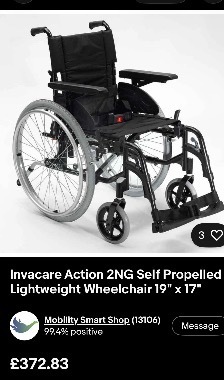 Self propelled wheelchair.