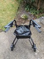 Lightweight All black aluminium 3 wheeler walker/rollator 