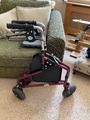 Collapsible 3 Wheeled Braked Walker with Basket, Tray and Bag