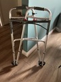 Folding lightweight aluminium walking frame with wheels 
