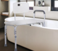 HOMCOM Height Adjustable Shower Chair With Suction Cup Feet Armrest Backrest