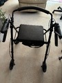 Ultra Lightweight Folding rollator Wheeled Walker Walking Frame with Brakes, seat and Bag - Only 6kg, 18cm Wheels, (Black)