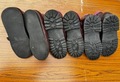3x pairs of Orthotic boots with 3 velcro fastening. Size 7 / 7.5. Colour: eggplant. 