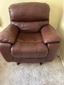 Brown leather reclining armchair 