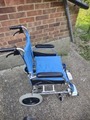 GIMA Aluminium Queen wheelchair, light blue seat 46 cm, ultra light wheelchair, only 9,5 kg image